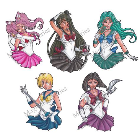 Sailor Moon Outer Senshi Stickers Sailor Moon Sailor - Etsy