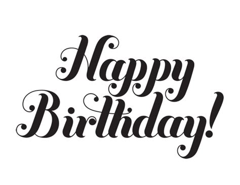 Happy Birthday black and white | Happy birthday text, Happy birthday typography, Happy birthday ...