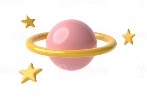 Free 3D Icon Planet with ring around and stars. Saturn, Jupiter, Uranus ...