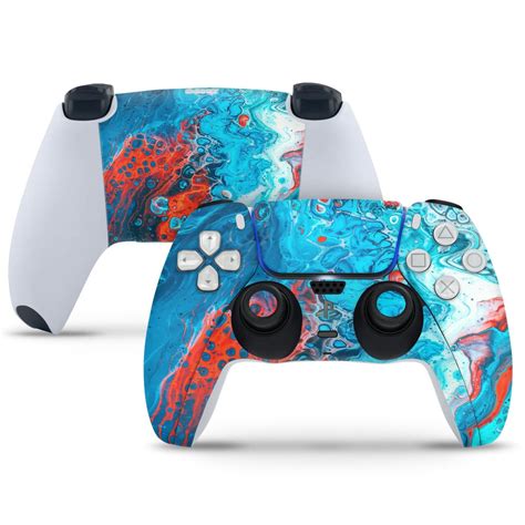 PlayStation 5 Controller Skin - Blue Orange Stone Art – SkinsLegend