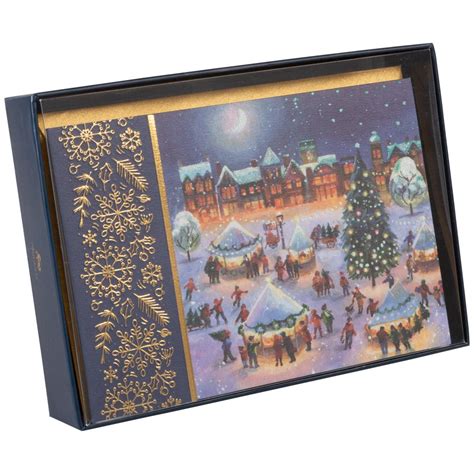 Snowy Village 8 Count Boxed Christmas Cards - Calendars.com