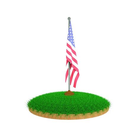 Bandeira americana no fundo branco island grass .isolated. dia do veterano. branco isolado ...