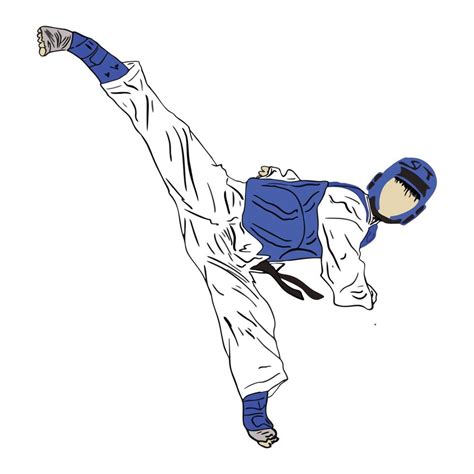 taekwondo vector kick pose and technique 8630710 Vector Art at Vecteezy