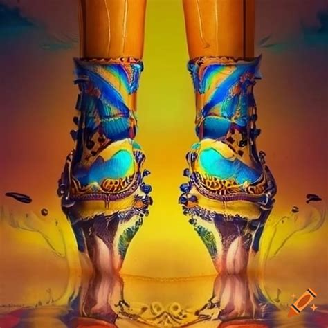 Red, yellow, brown, and blue boots worn by indian tribe ladies on Craiyon