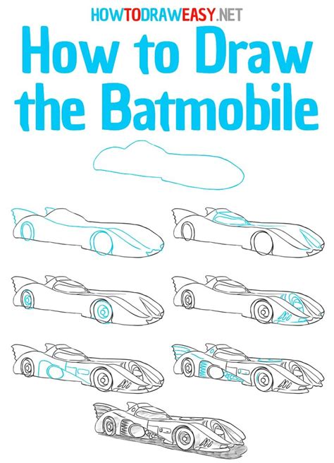 how to draw batmobile step by step | Batmobile, Drawings, Batman ...