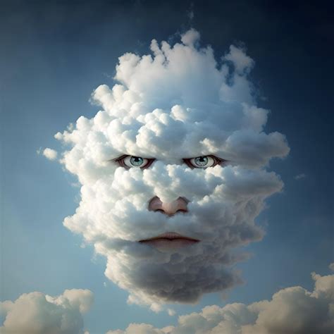 Cloud funny face in the sky | Premium AI-generated image