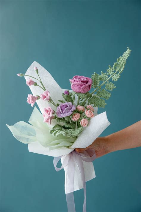 Rose and Freesia Bouquet Kits-with PDF pattern - Hookok