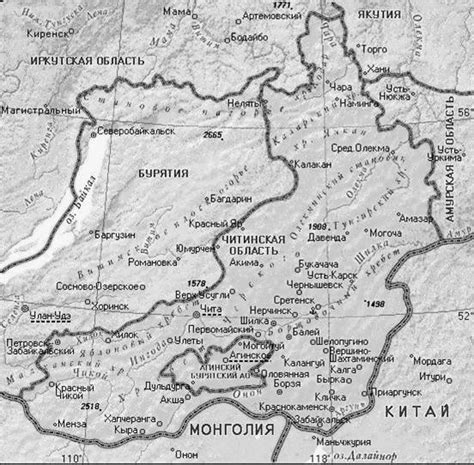 The map of Chita region and bordering territories (Source ...