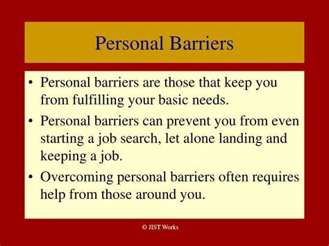 PPT - Overcoming Barriers to Employment Success PowerPoint Presentation - ID:407067