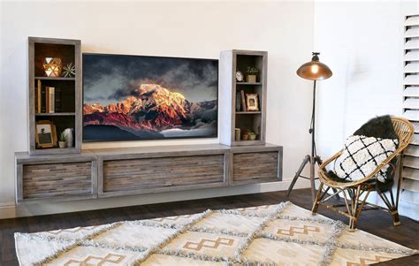 Gray Floating TV Stand Modern Wall Mount Entertainment Center ECO GEO ...