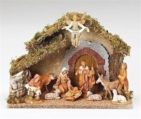 Nativity Scene With 10 Pieces Italian Wooden Stable Fontanini Superior Quality (With images ...