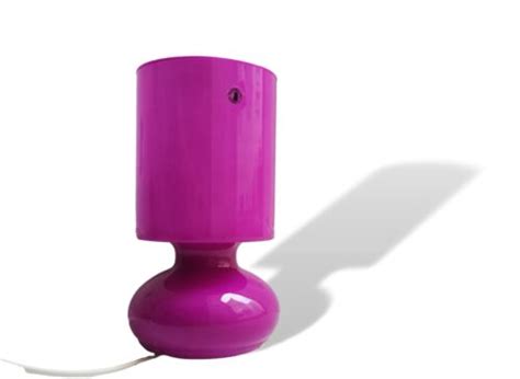 Vintage 1990s modernist IKEA Lykta fuchsia hot pink milk glass table lamp VTG | eBay