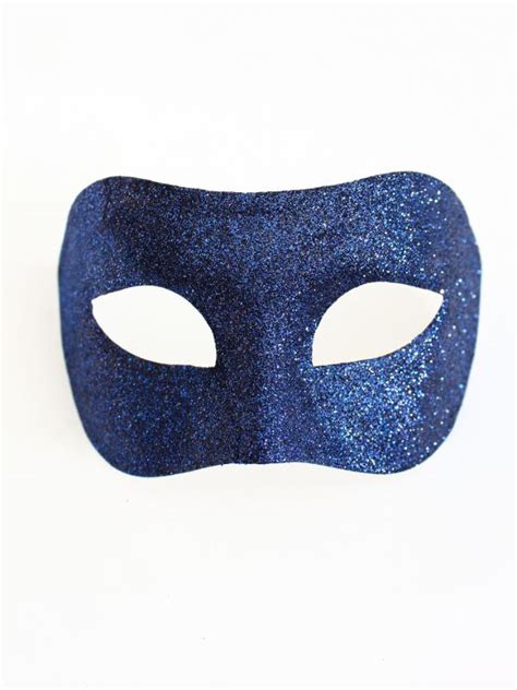 Men's Navy Blue Sparkle Venetian Masquerade Mask - Masque Boutique