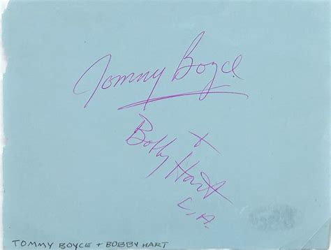 Bobby Hart Autographed Signed Tommy Boyce Autograph 3X5 Album Page Monkees Beckett