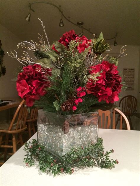 Festive Winter Holiday Centerpiece with pine | Holiday centerpieces ...