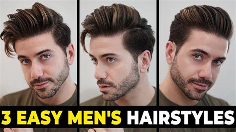 3 EASY HAIRSTYLES FOR MEN | Men's Hairstyle Tutorial - YouTube