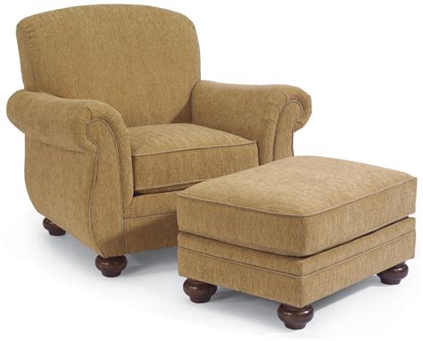 Flexsteel Winston Upholstered Arm Chair with Ottoman | Miskelly Furniture | Chair & Ottoman