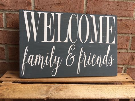 Welcome Sign / Welcome Family and Friends Sign / Hand Painted Wood ...