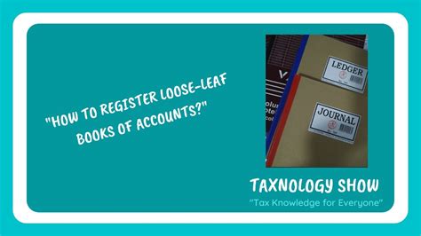 HOW TO REGISTER LOOSE-LEAF BOOKS OF ACCOUNTS? - YouTube