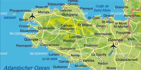 Map of Brittany, Bretagne (Region in France) | Welt-Atlas.de