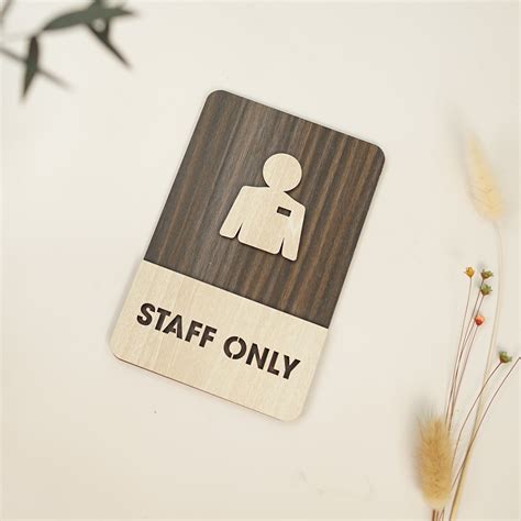 Staff Only Sign, Staff Only Wooden Sign, Staff Only Area Warning, 3D ...