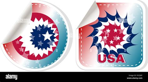 made in USA stickers set isolated over a white background Stock Photo ...