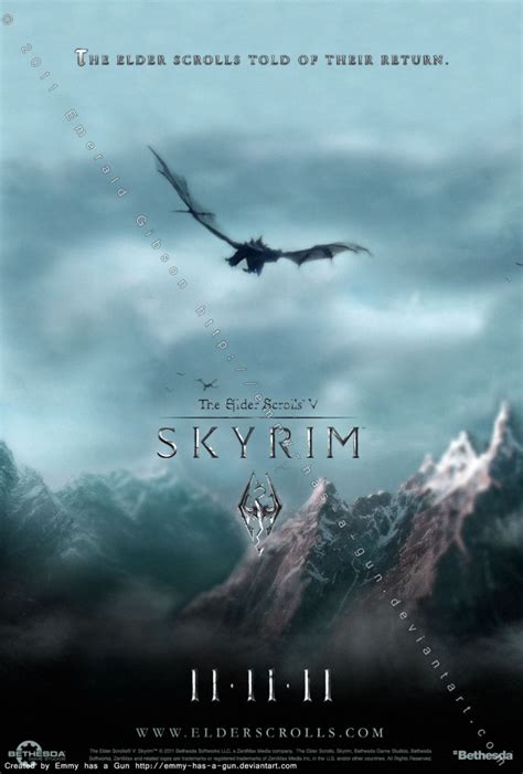 TES V: Skyrim Poster by Emmy-has-a-Gun on DeviantArt