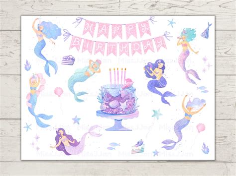 Mermaid Birthday Card Beautiful Mermaid Birthday Card Happy - Etsy