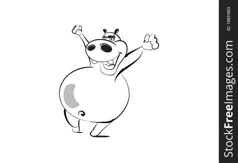 1+ Black white hippo cartoon Free Stock Photos - StockFreeImages