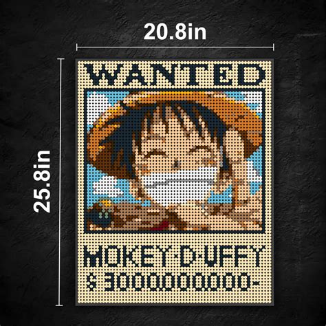 MOC-90175 Luffy Wanted Order Pixel Art Movie MOC FACTORY | MOULD KING