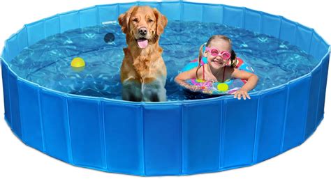 Pet Prime Foldable Pet Dog Pool XL160 x 30 cm Pet Paddling Pool Portable Garden Pool for Dogs ...