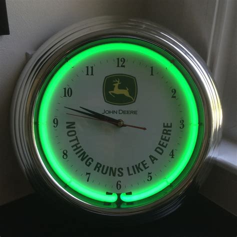 Retro Re-pop John Deere 14 Neon Clock in very good