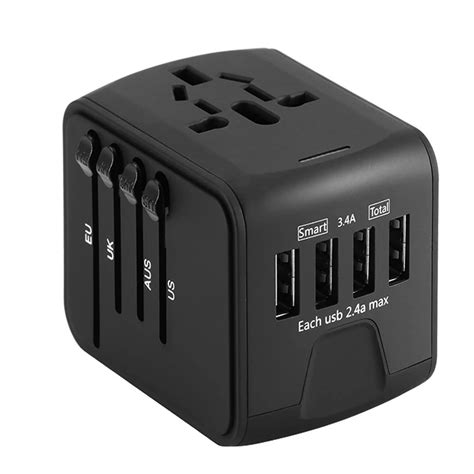 Universal Travel Charger Adapter 4 USB Part and Type c Adapter ...