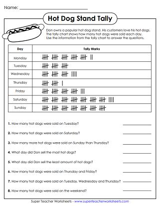 Tally Marks Worksheets