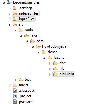 Lucene Search Highlight Example