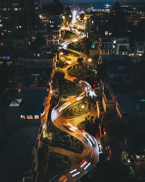 Lombard Street at night by Andrew Optics