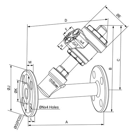 Angle Seat Valve with Plastic Actuator Operated NC-NO-Double Acting | ACP Series | Uflow ...