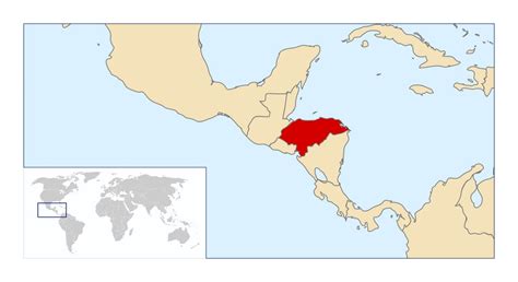 Large location map of Honduras in Central America | Honduras | North ...