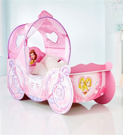 Buy Disney Princess Carriage Toddler Bed with Light up Canopy in Pink by Cot & Candy Online ...