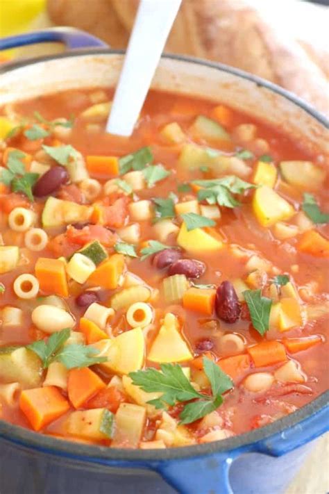 Italian minestrone soup with pasta and beans | Kitchen Dreaming