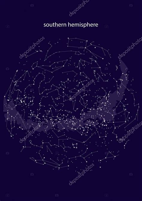 verdaderas constelaciones del hemisferio sur, mapa estelar. Astronomía científica 2023