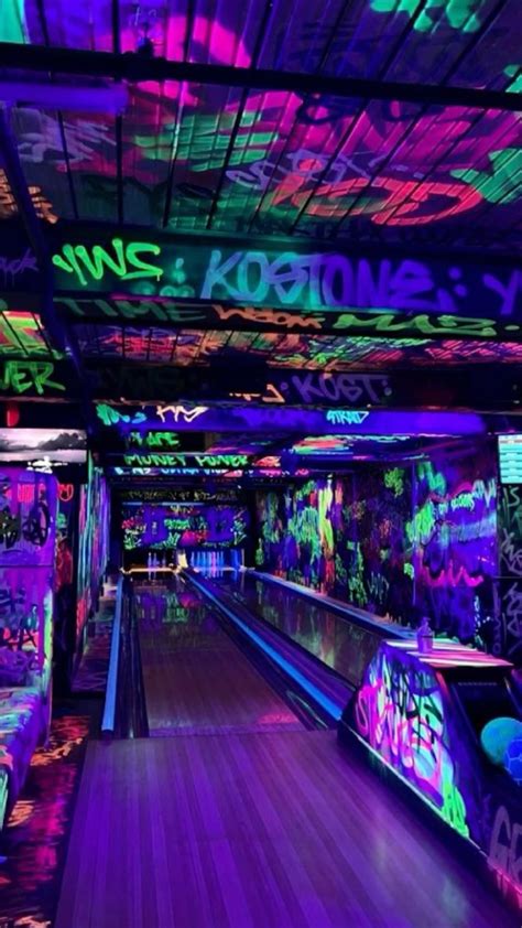 Neon bowling alley neon party neon light party teenagers dream party ...