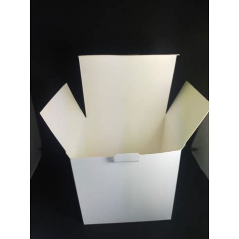 kotak kertas putih paper box 157mm(L) X 120mm(W) X 155mm(H) Strong Hold White Color 白色纸盒 ...