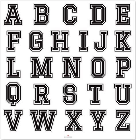 Letters A-Z alphabet black college sports font Sticker | Zazzle | Lettering fonts, Lettering ...