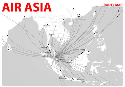 international flights: Air Asia route map