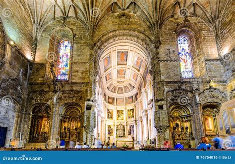 Interior of Jeronimos Monastery Editorial Photo - Image of antique ...