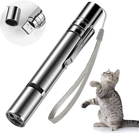 Cat Lazer Toy USB Charge Kitty Lazer Pointer with 3 Modes (Red Light ...