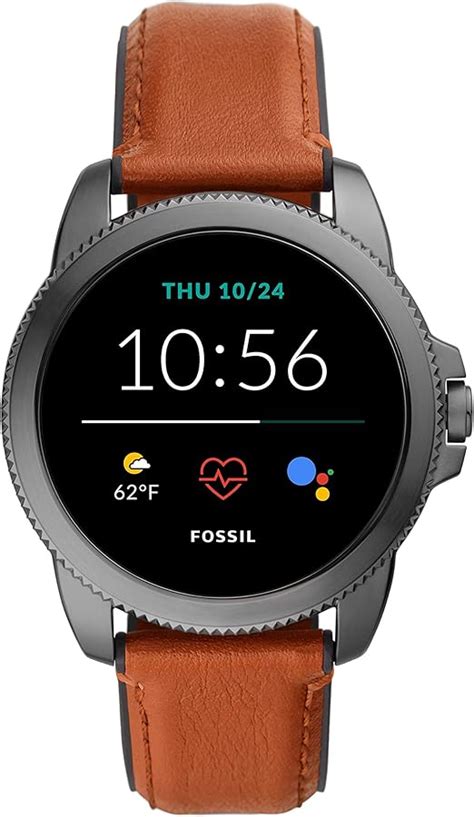 Fossil Gen 5E Men's Smartwatch with leather strap, Full Touch, AMOLED ...