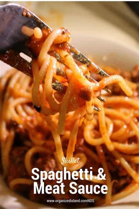 One Pot Skillet Spaghetti Recipe - Organized Island