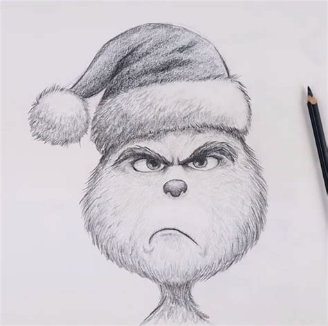 a drawing of an angry grin face wearing a santa hat and looking at the camera